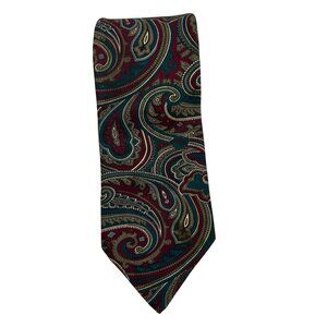 Vintage Campus Mens Silk Paisley Tie Made In USA Of Imported Fabric